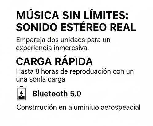 Mini-altavoz portátil inalámbrico estéreo 3D